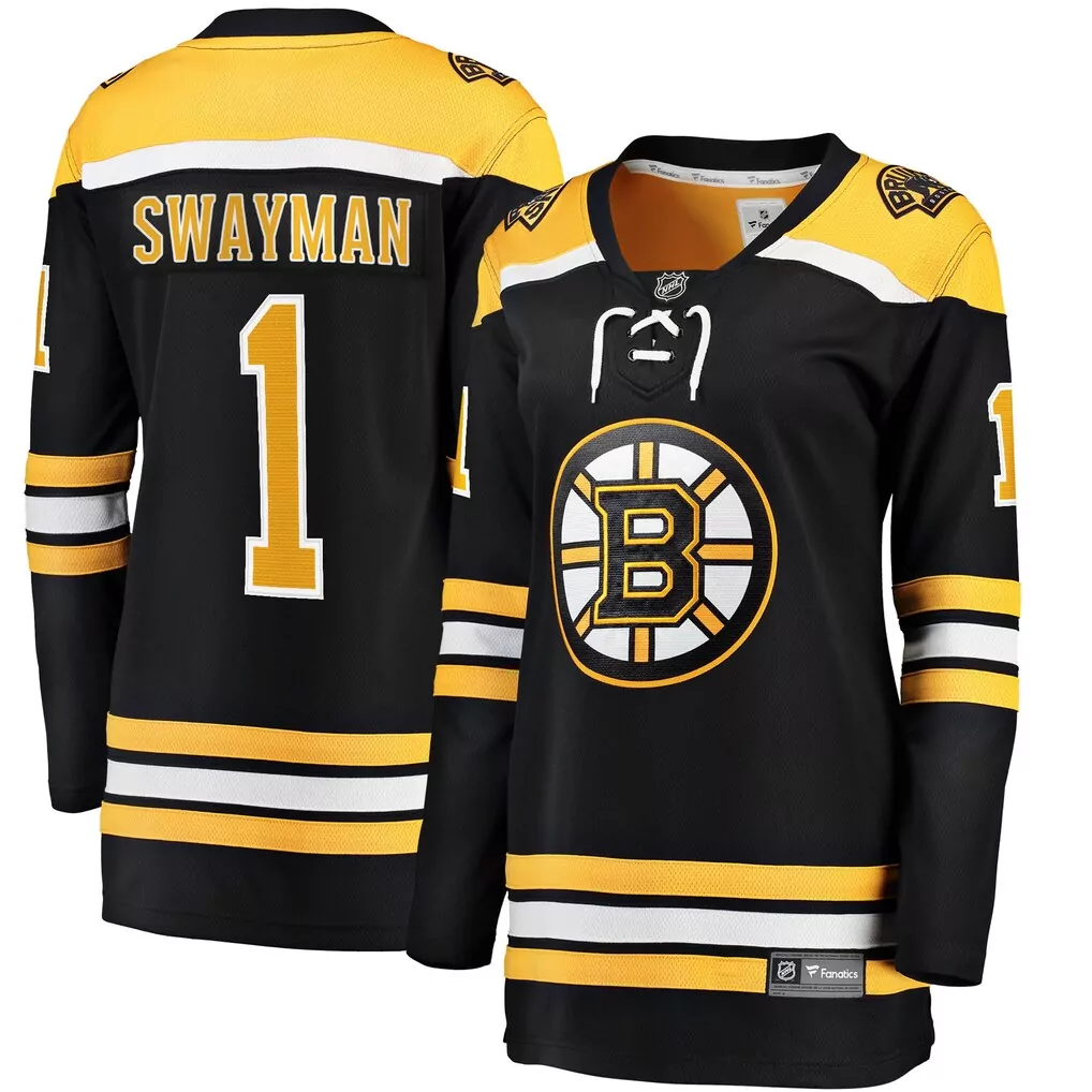 jeremy swayman boston bruins fanatics women s home breakaway jersey black