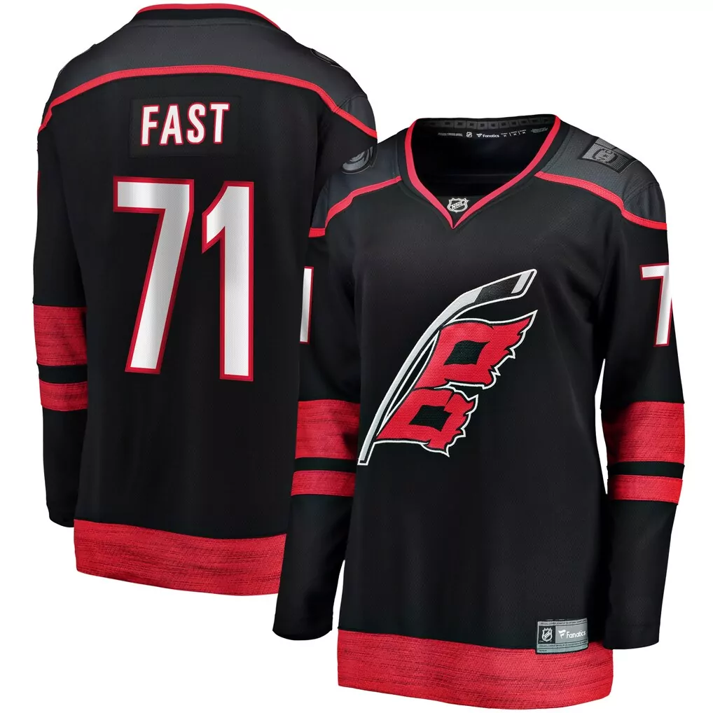 jaccob slavin carolina hurricanes fanatics alternate breakaway player jersey red
