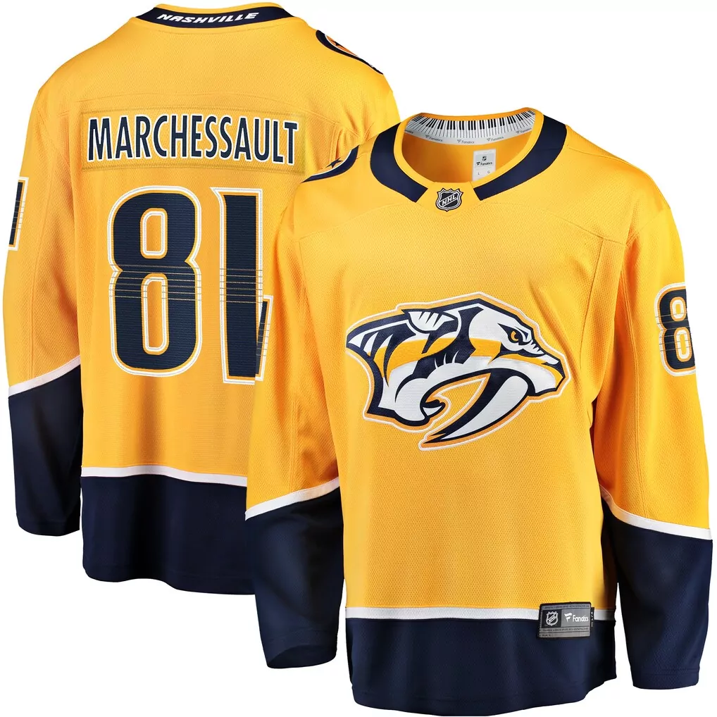 filip forsberg nashville predators fanatics home premium jersey gold