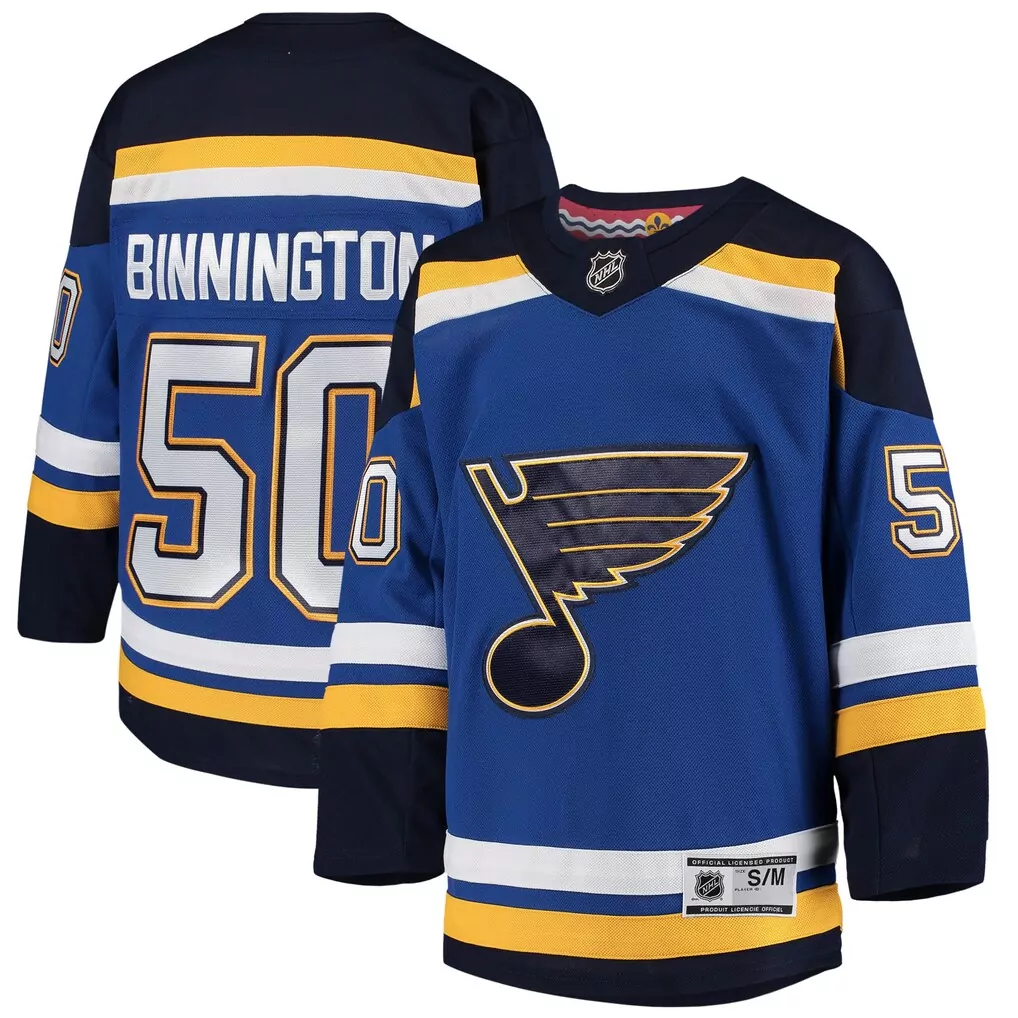 jordan binnington st louis blues youth away replica player jersey white