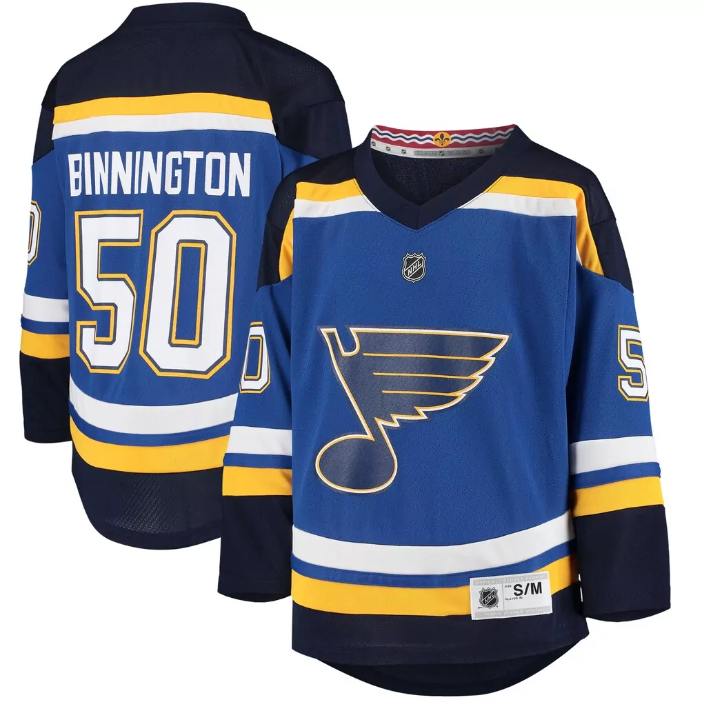 jordan binnington st louis blues youth away replica player jersey white