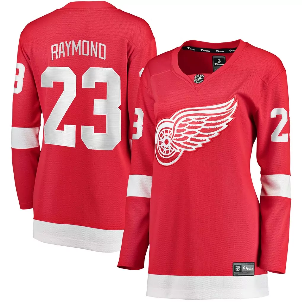 lucas raymond detroit red wings fanatics home breakaway player jersey red