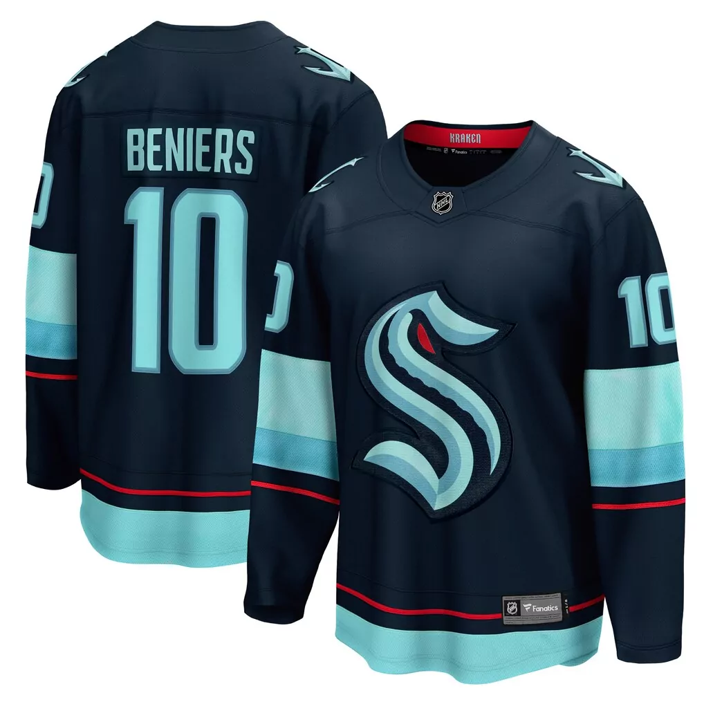 matty beniers seattle kraken fanatics alternate breakaway player jersey black