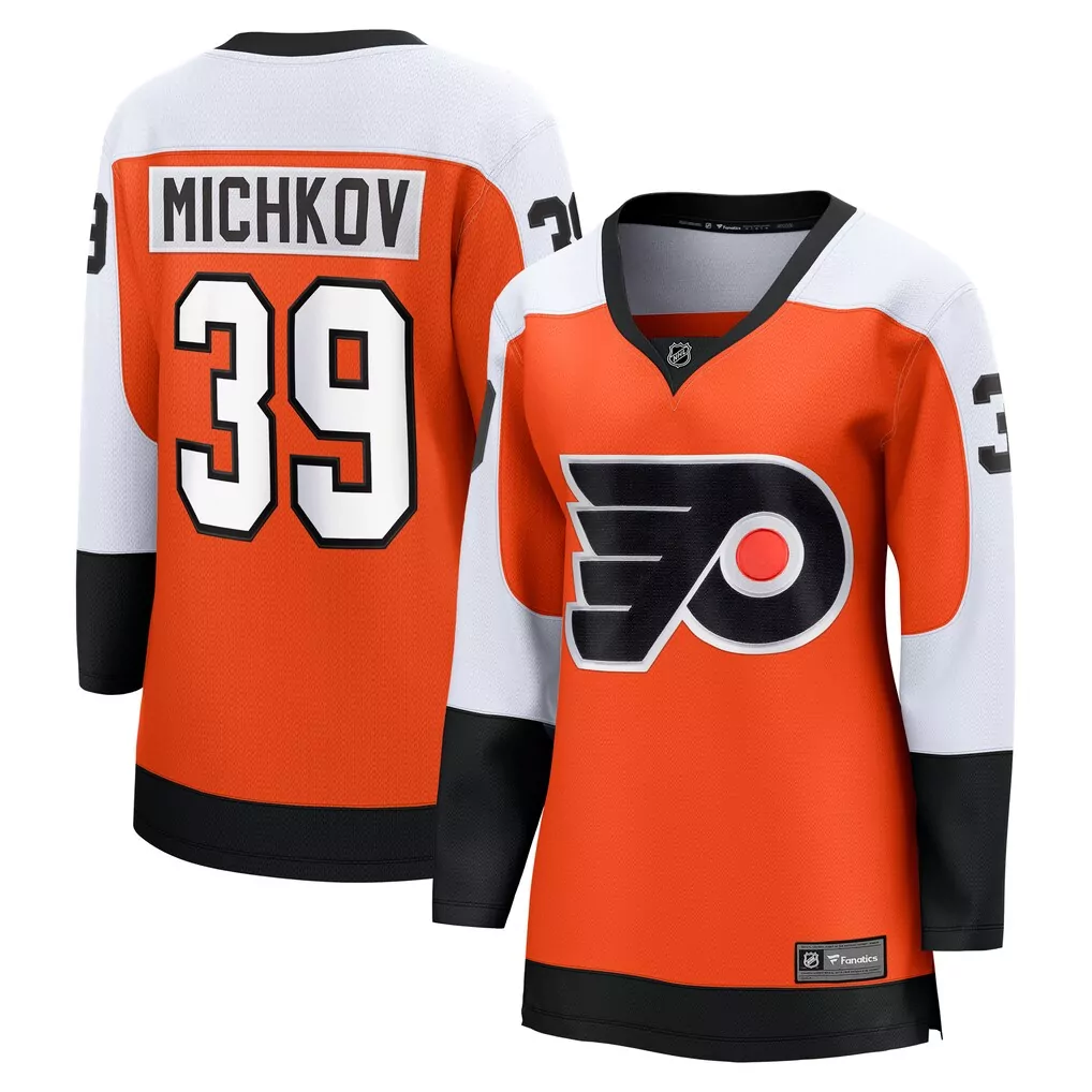 matvei michkov philadelphia flyers fanatics women s home premier breakaway player jersey breakaway jersey orange