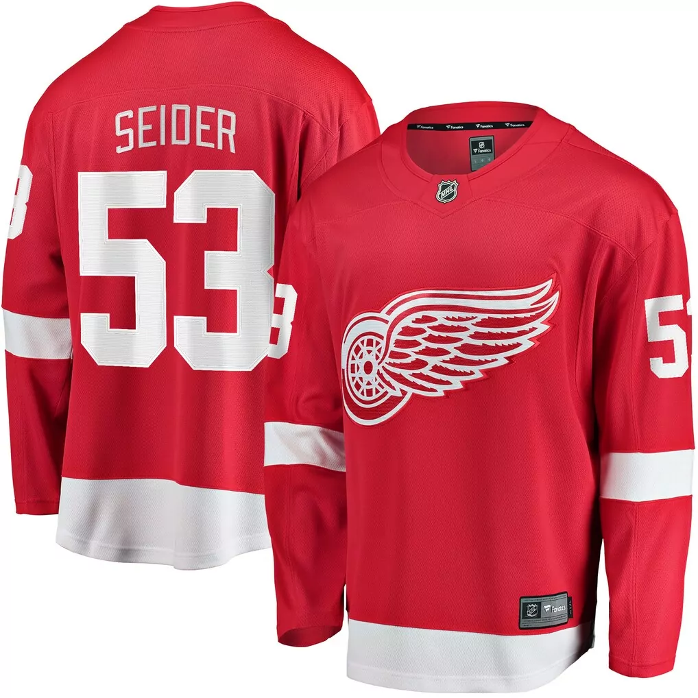 lucas raymond detroit red wings fanatics home breakaway player jersey red