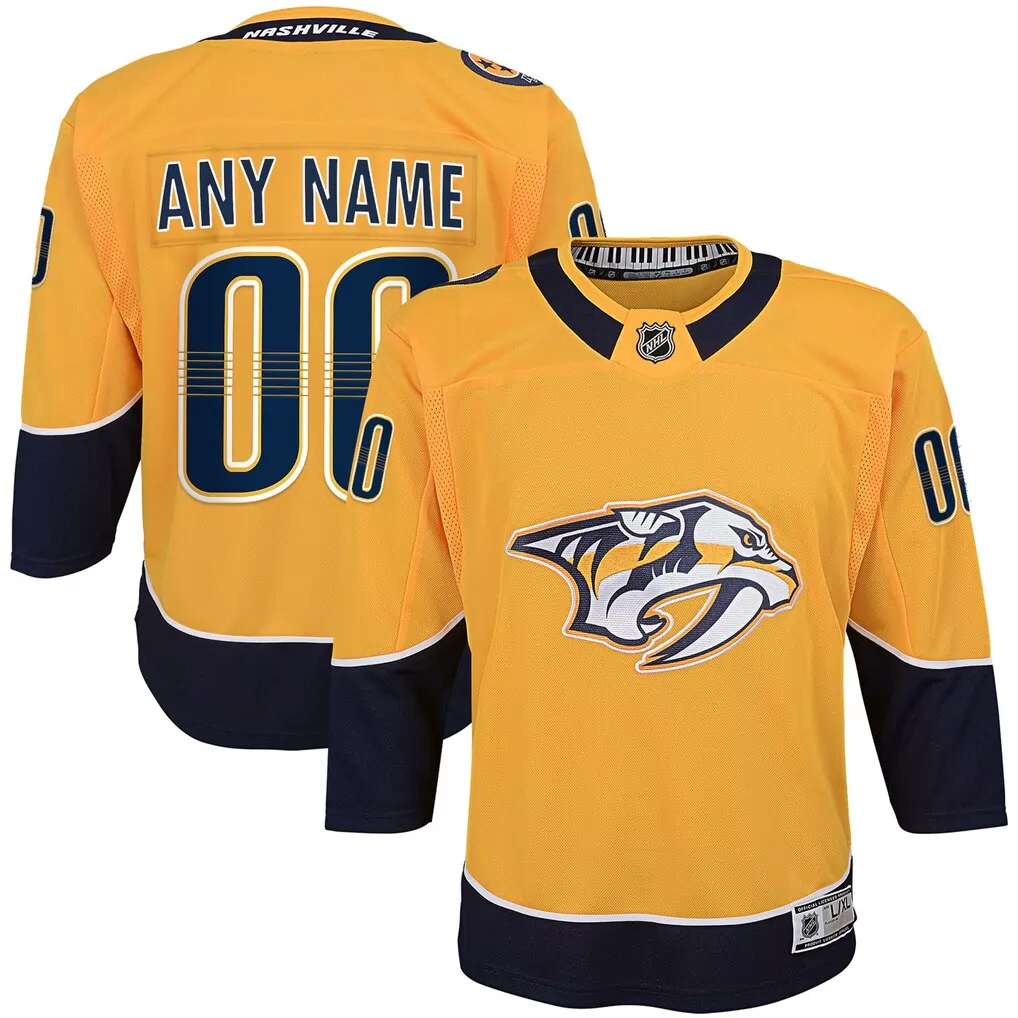 nashville predators fanatics women s home breakaway custom jersey yellow