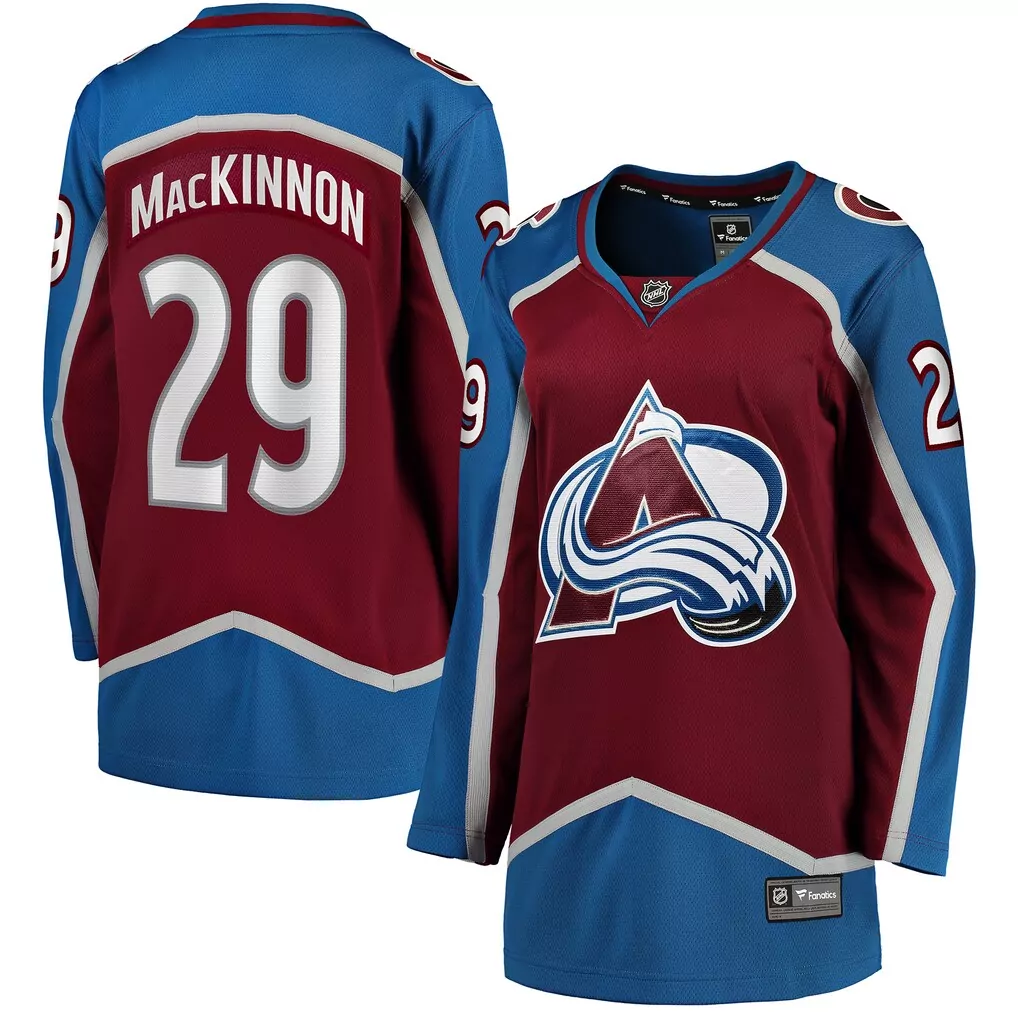 nathan mackinnon colorado avalanche fanatics home premium jersey burgundy