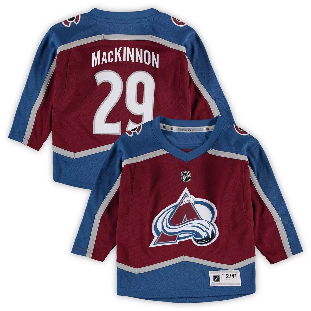 nathan mackinnon colorado avalanche fanatics home premium jersey burgundy