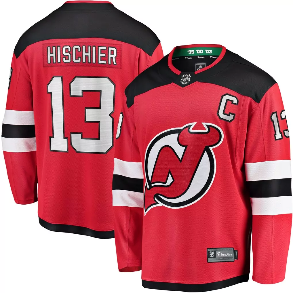 nico hischier new jersey devils fanatics alternate premium jersey black
