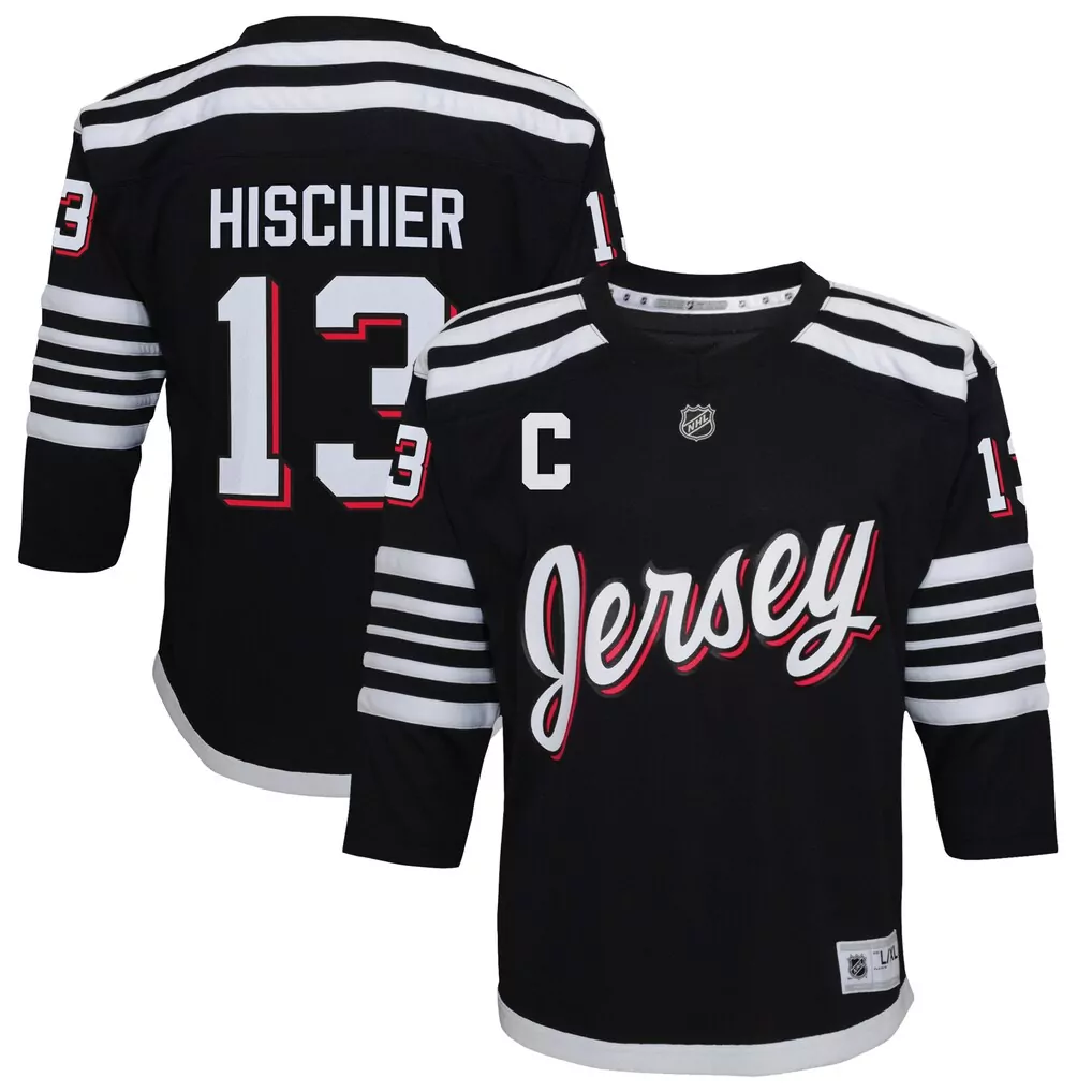 nico hischier new jersey devils fanatics women s captain patch home breakaway jersey red