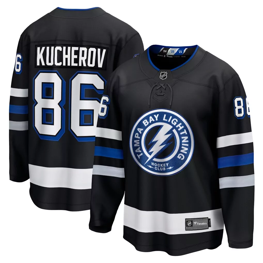nikita kucherov tampa bay lightning fanatics alternate premium jersey black