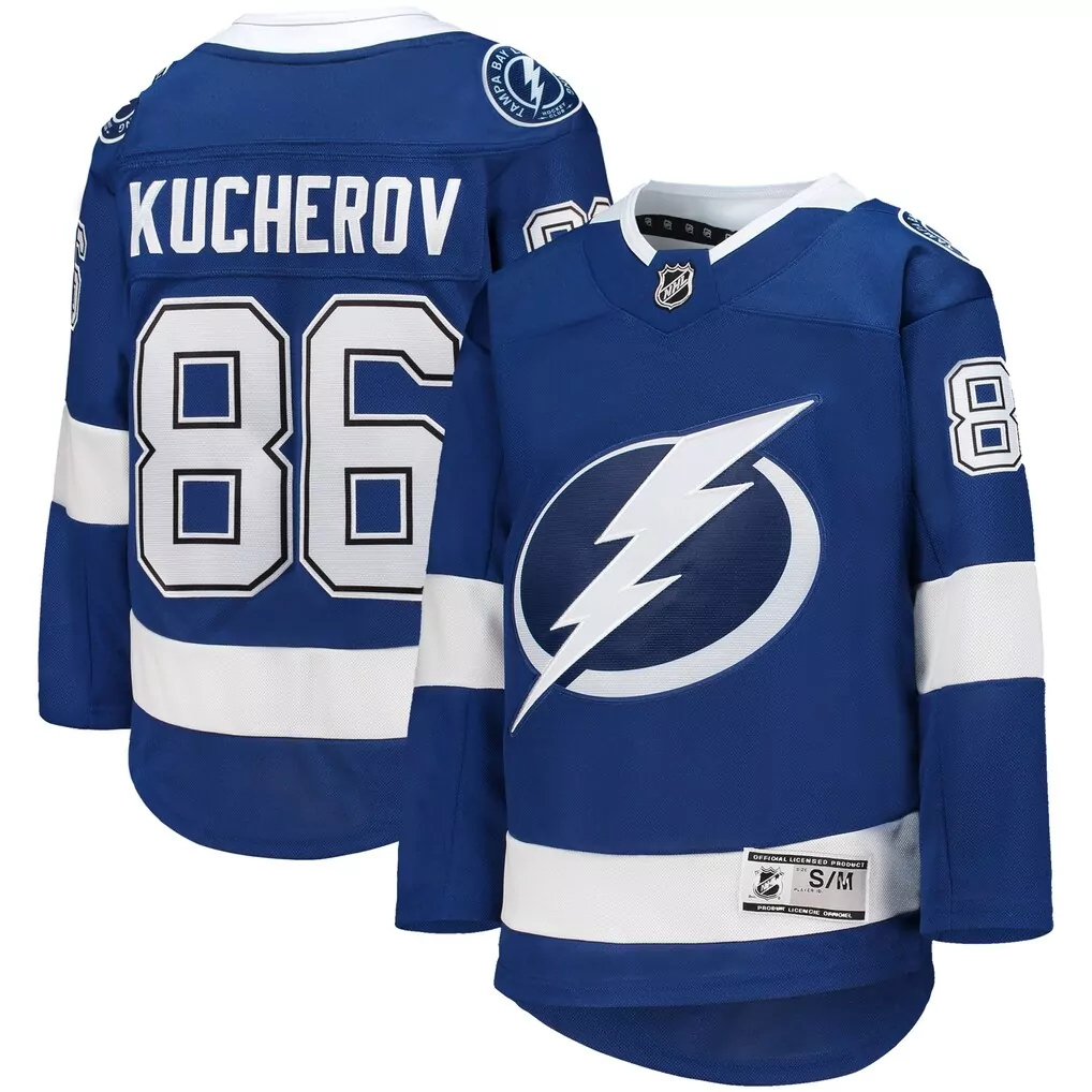 nikita kucherov tampa bay lightning fanatics home premium jersey blue
