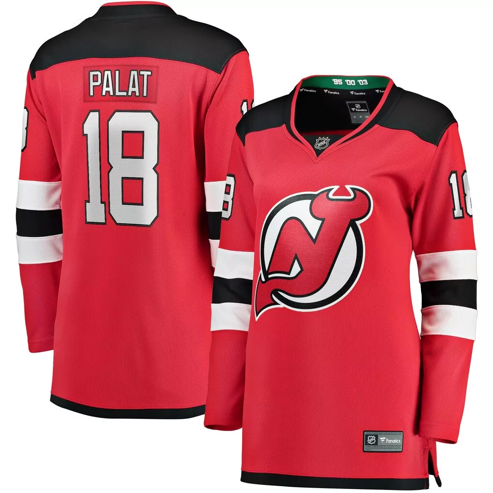 nico hischier new jersey devils youth captain patch home replica player jersey red