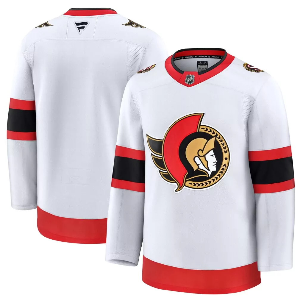 ottawa senators fanatics away premium custom jersey white
