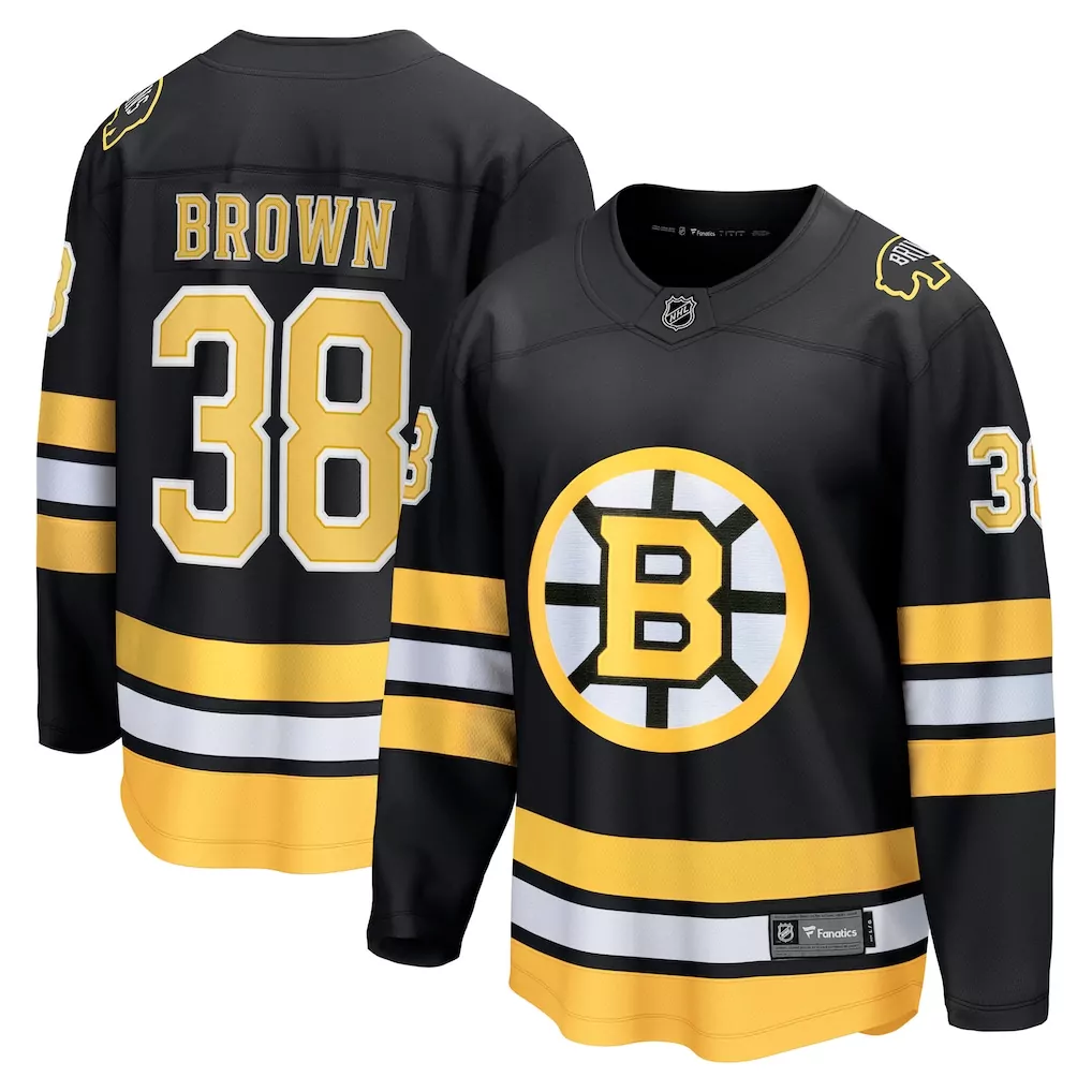 patrick brown boston bruins fanatics home breakaway player jersey black