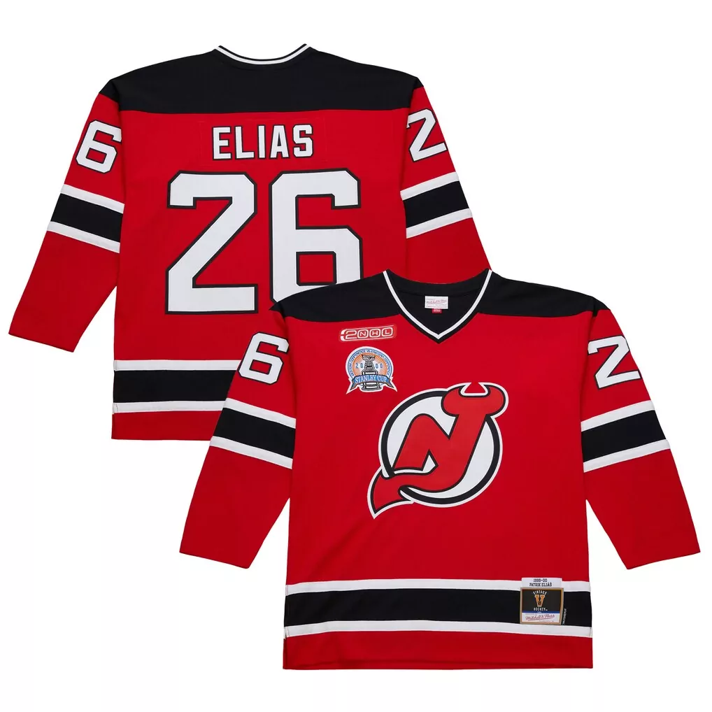 nico hischier new jersey devils youth captain patch home replica player jersey red
