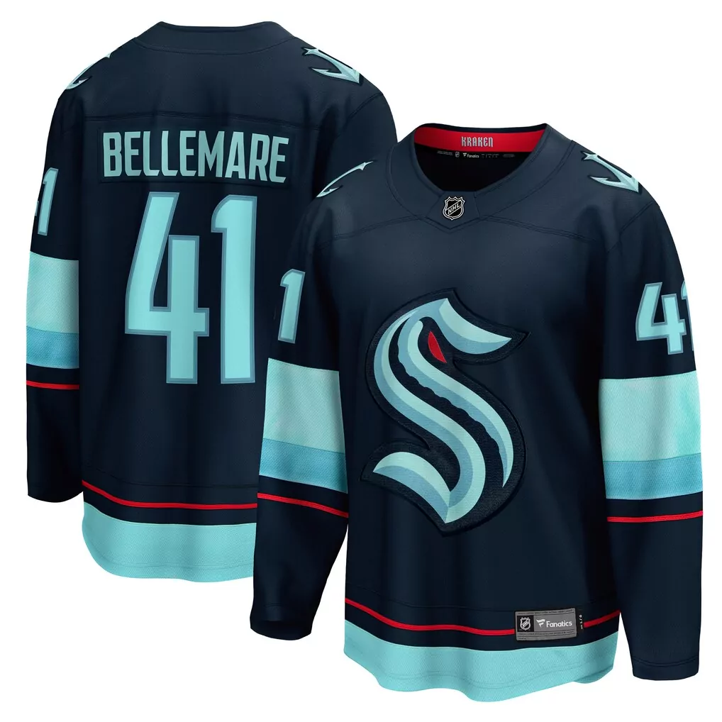 philipp grubauer seattle kraken fanatics women s home breakaway player jersey navy