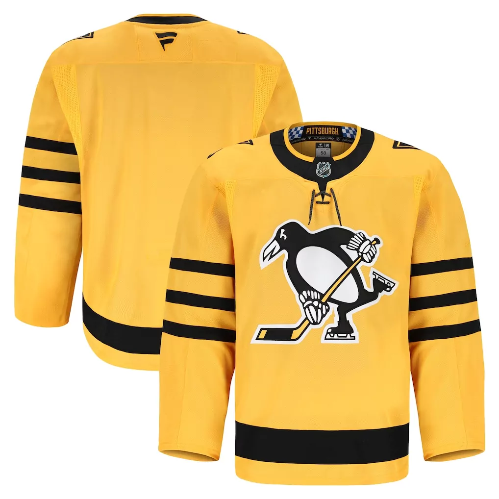 pittsburgh penguins fanatics alternate authentic pro custom jersey gold