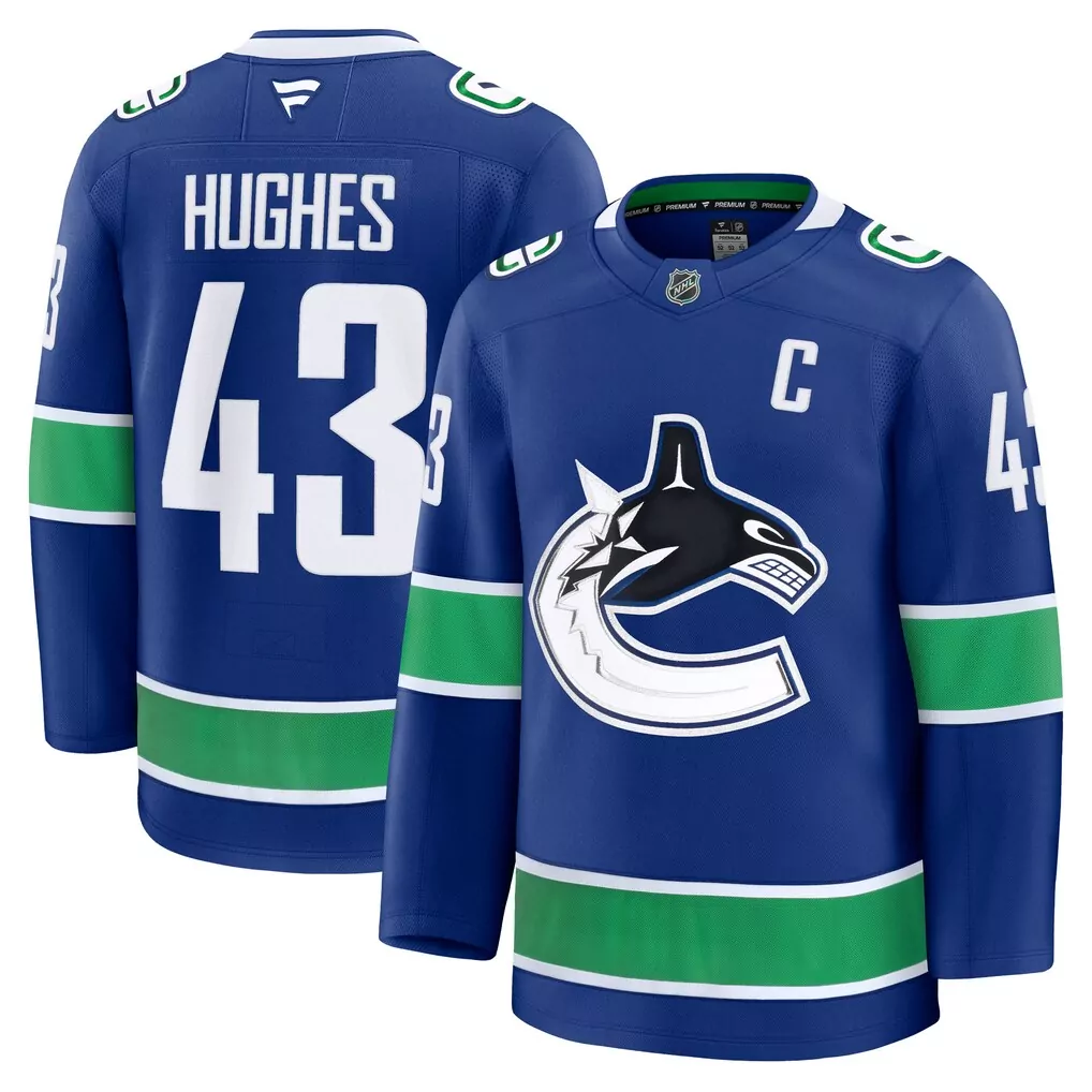 quinn hughes vancouver canucks fanatics alternate breakaway jersey black