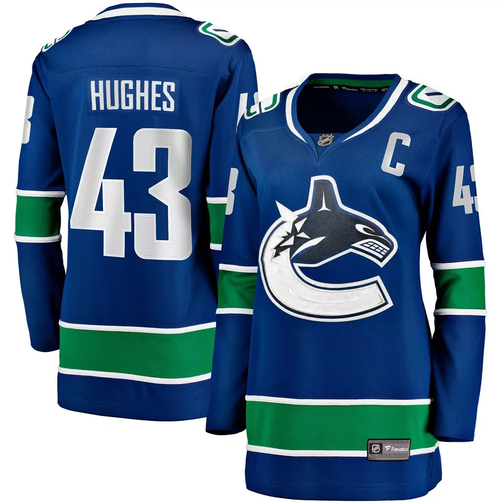 quinn hughes vancouver canucks fanatics alternate breakaway jersey black