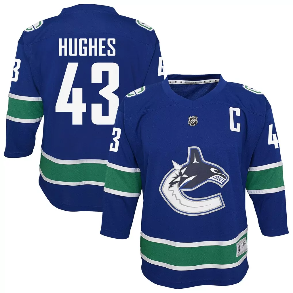 quinn hughes vancouver canucks fanatics alternate breakaway jersey black