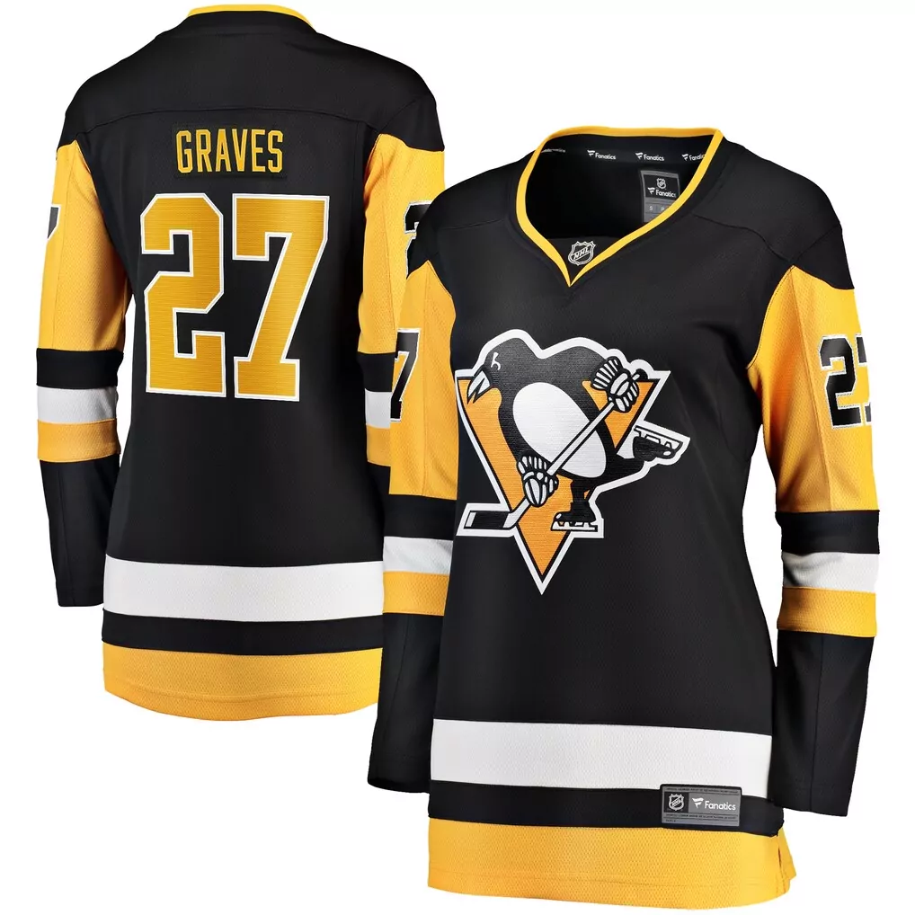 ryan graves pittsburgh penguins fanatics home breakaway jersey black