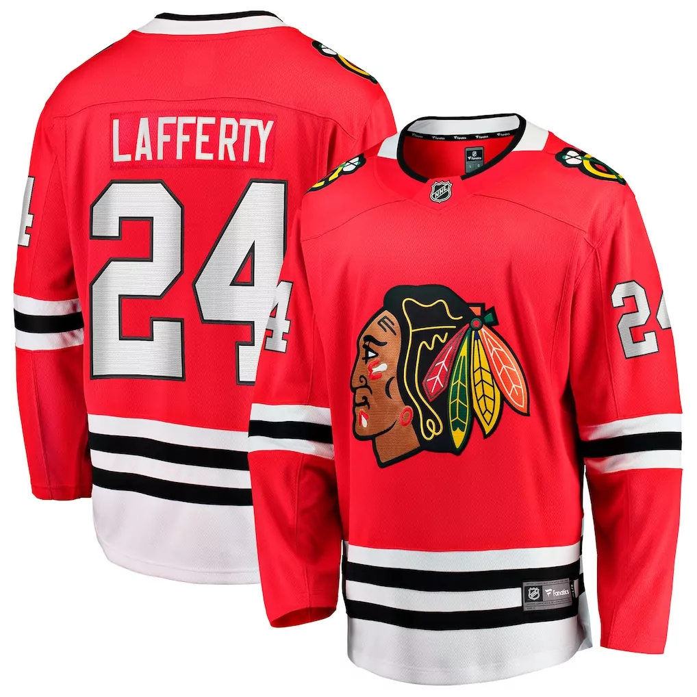 sam lafferty chicago blackhawks fanatics centennial breakaway player jersey red