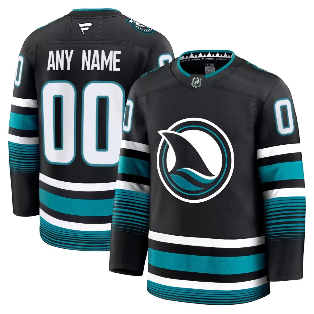 san jose sharks fanatics alternate custom premium jersey teal