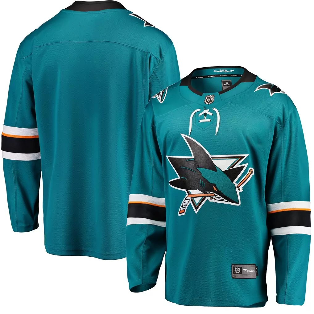 san jose sharks fanatics alternate custom premium jersey teal