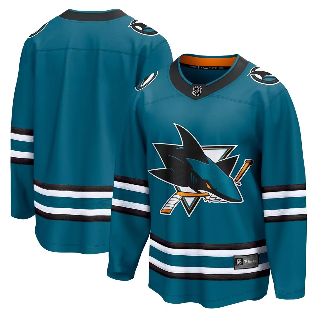 san jose sharks fanatics home authentic pro custom jersey teal