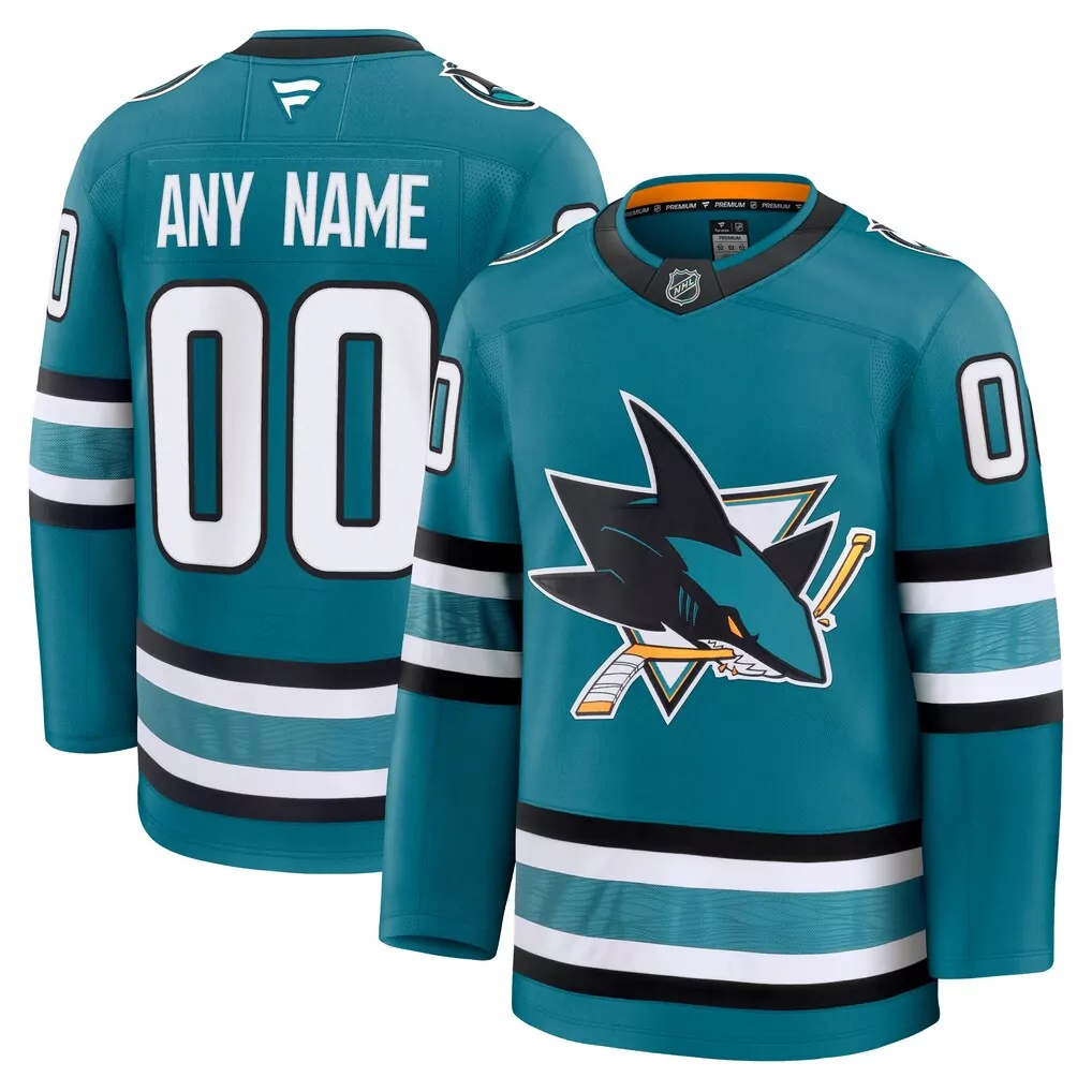 san jose sharks fanatics home authentic pro custom jersey teal