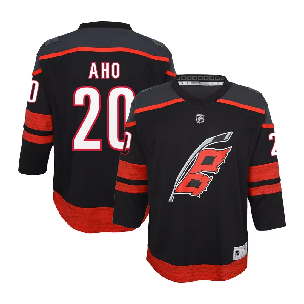 sebastian aho carolina hurricanes youth away replica player jersey white