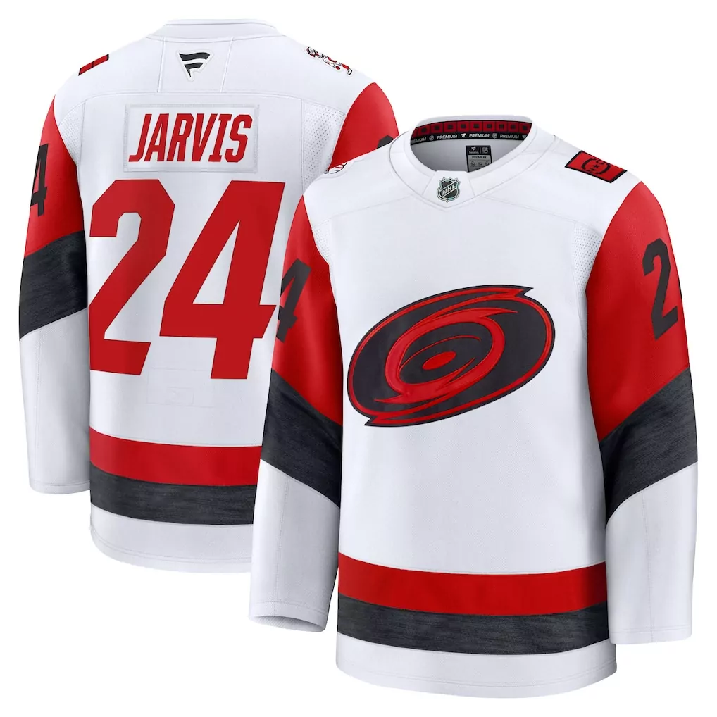 sebastian aho carolina hurricanes youth away replica player jersey white