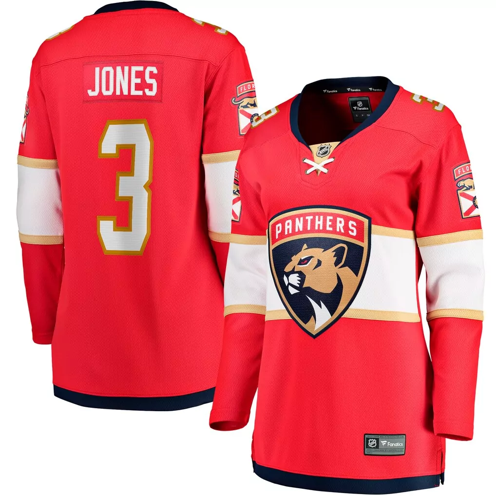 seth jones florida panthers fanatics home breakaway jersey red