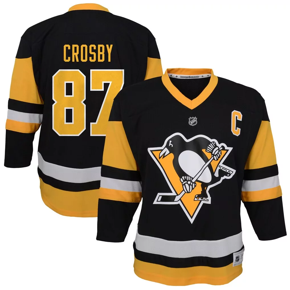 sidney crosby pittsburgh penguins mitchell ness youth 2008 blue line player jersey black