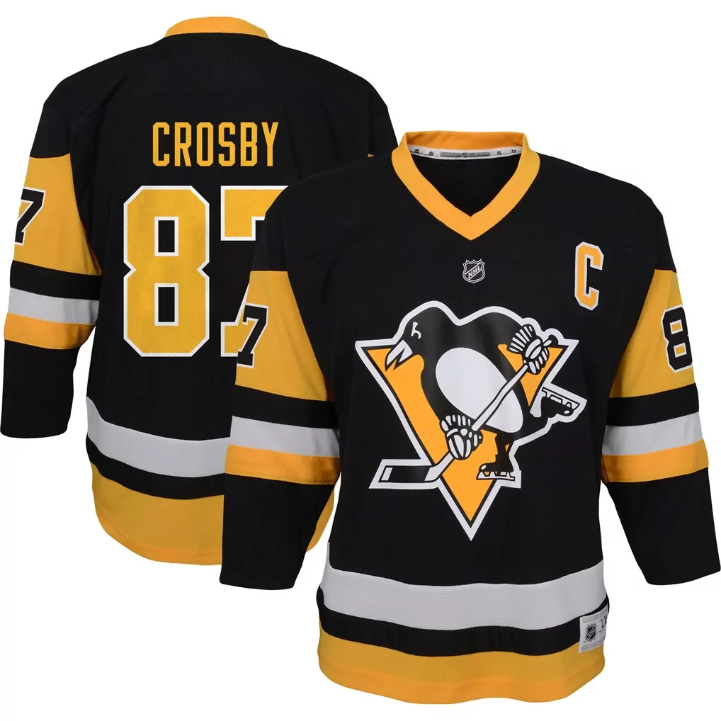 sidney crosby pittsburgh penguins mitchell ness youth 2008 blue line player jersey black