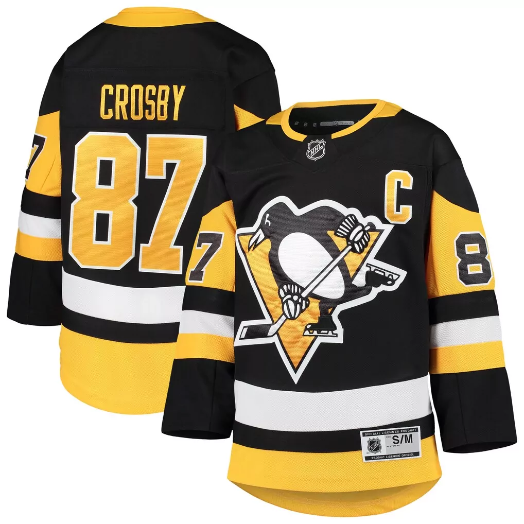 sidney crosby pittsburgh penguins mitchell ness youth 2008 blue line player jersey black