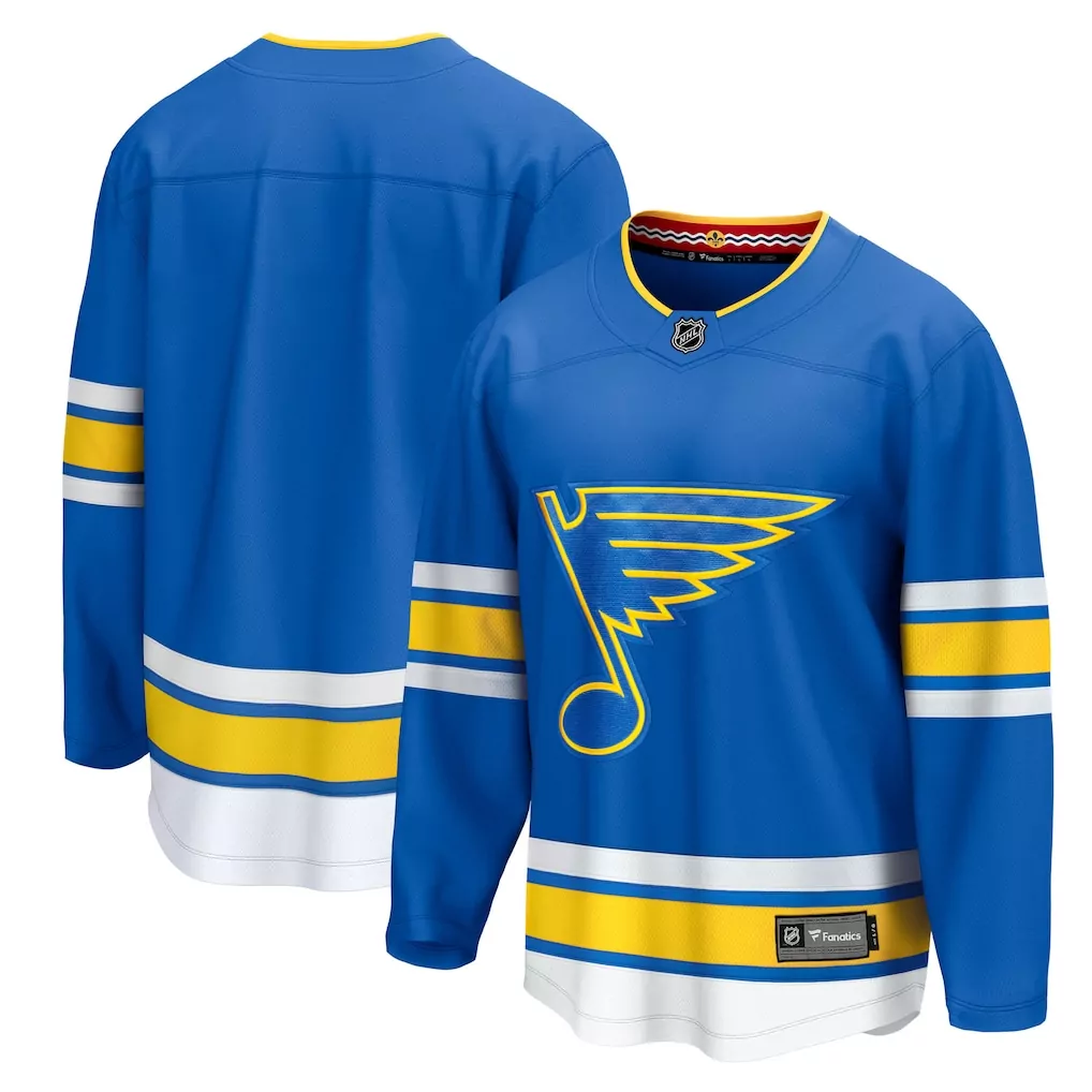 st louis blues fanatics home breakaway custom jersey blue