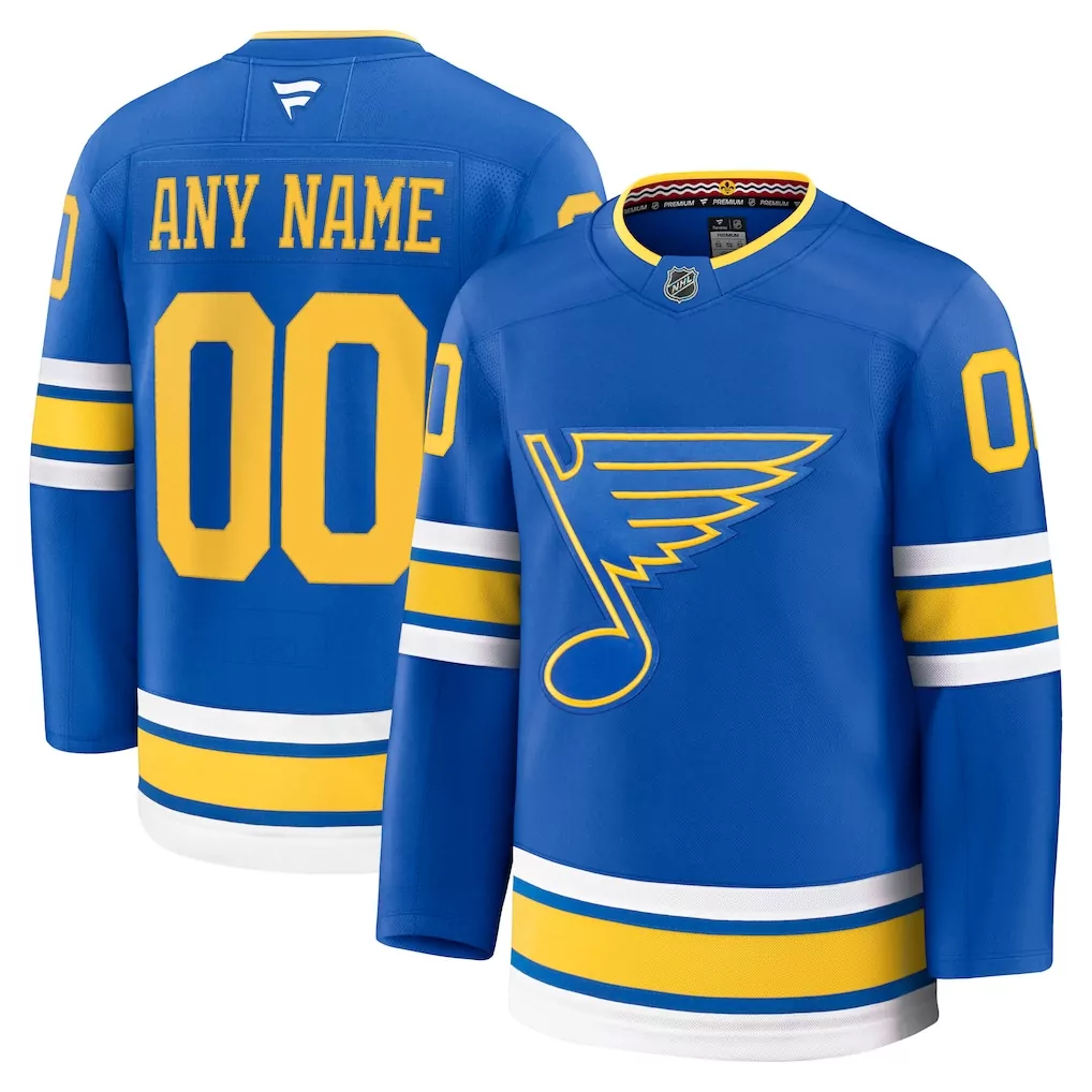 st louis blues fanatics home breakaway custom jersey blue