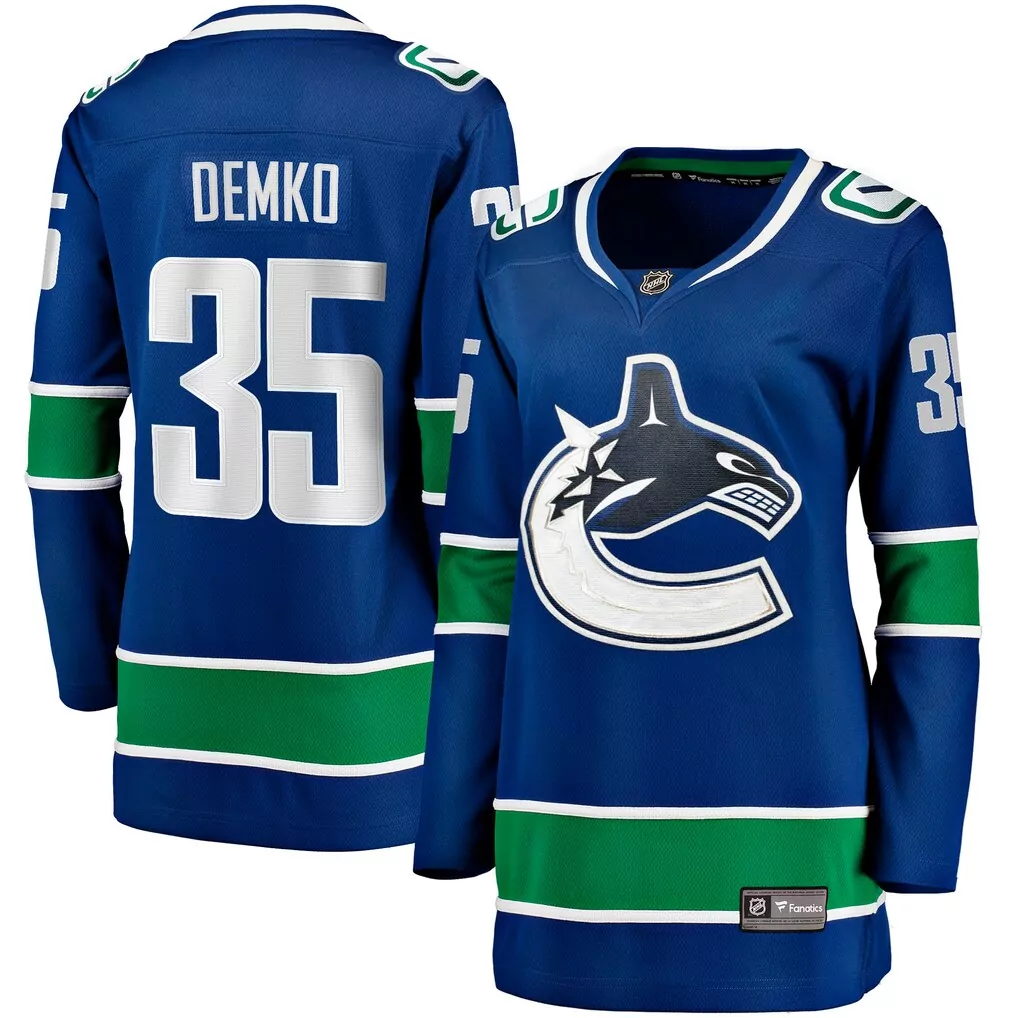 quinn hughes vancouver canucks youth home premier player jersey blue