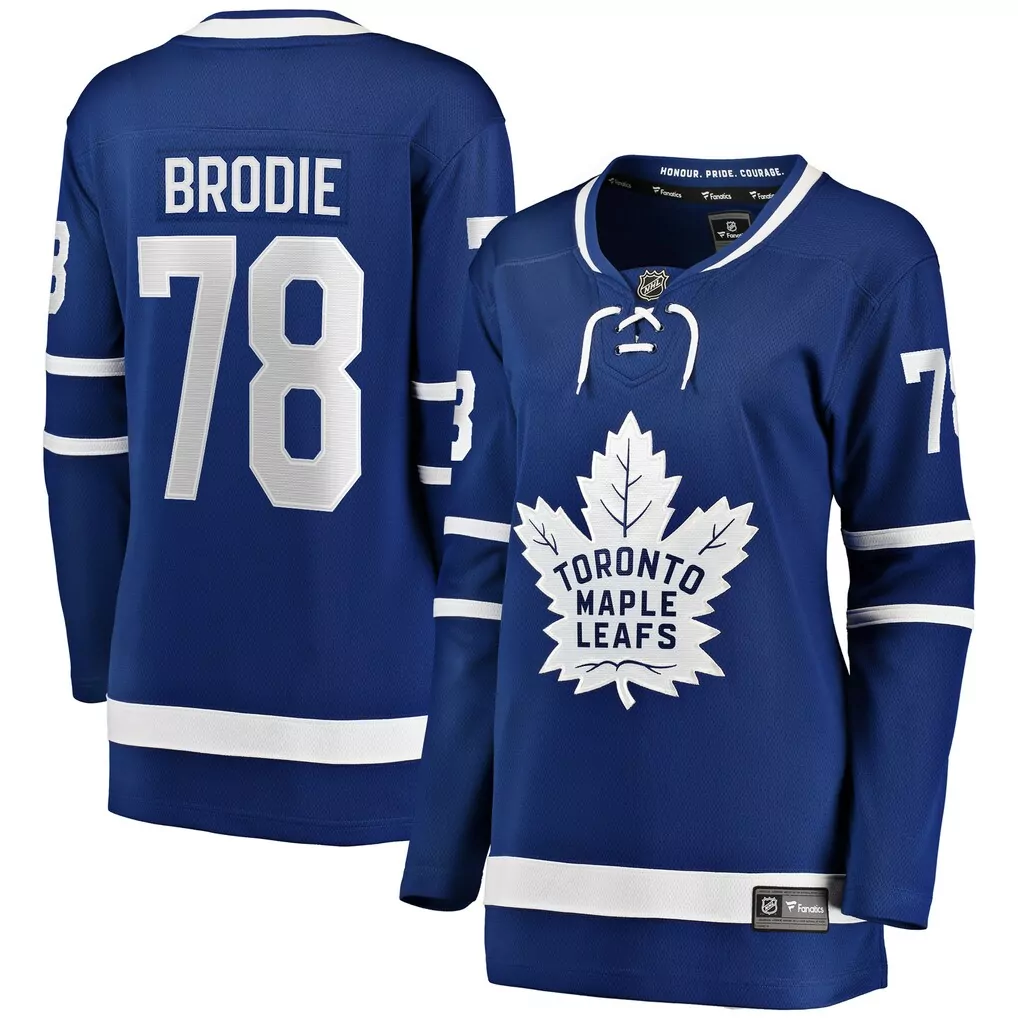 scott laughton toronto maple leafs fanatics women s home breakaway player jersey blue