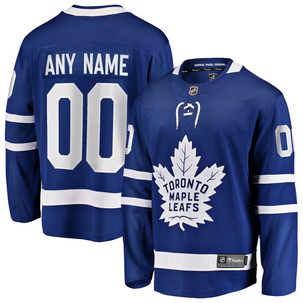 toronto maple leafs fanatics home breakaway custom jersey blue