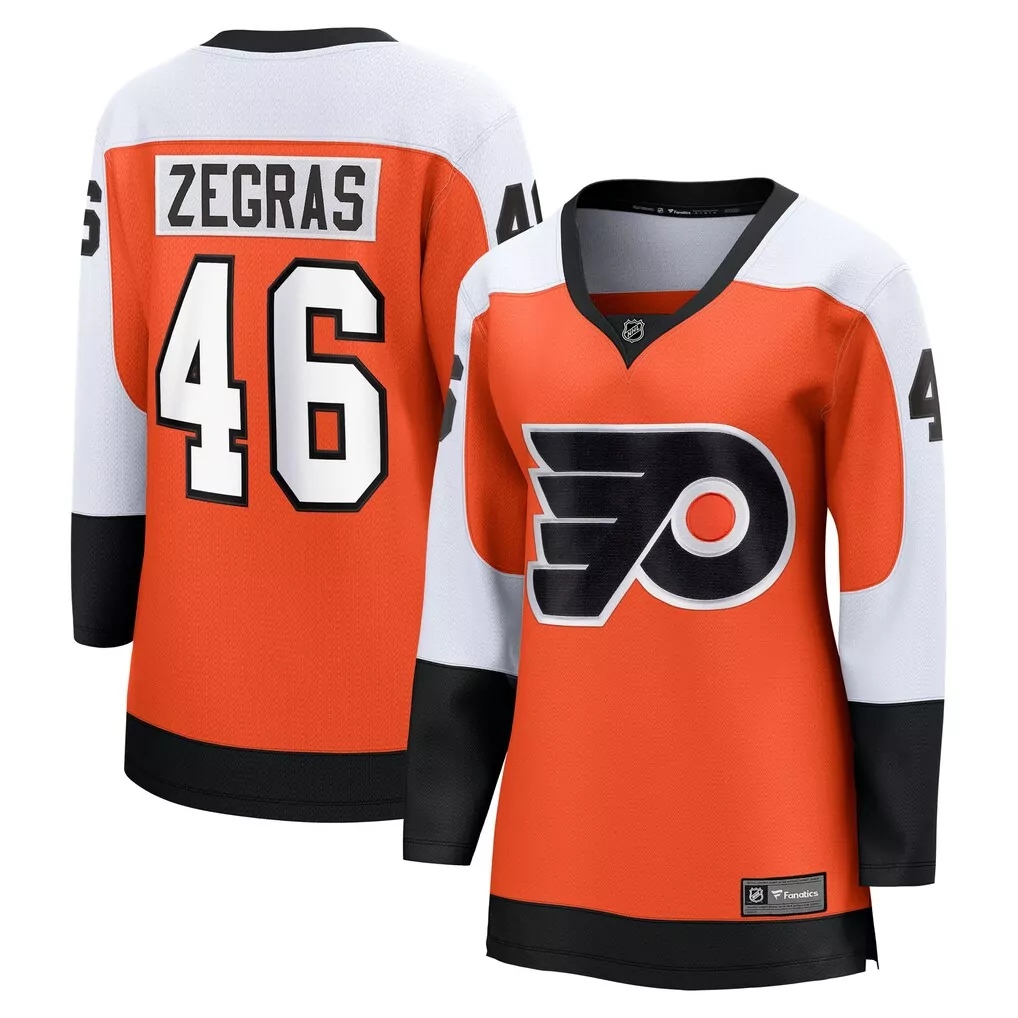 trevor zegras philadelphia flyers fanatics women s home breakaway jersey orange