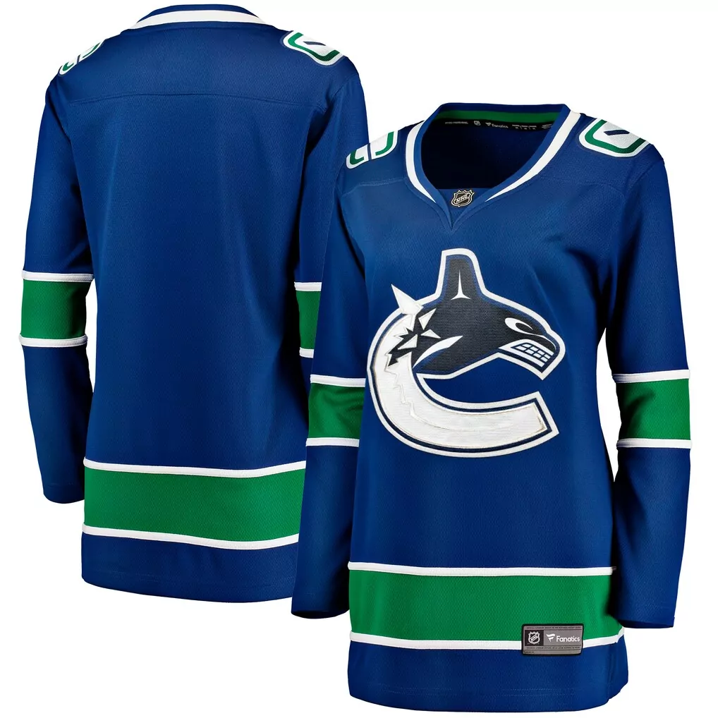 vancouver canucks fanatics women s breakaway custom jersey blue