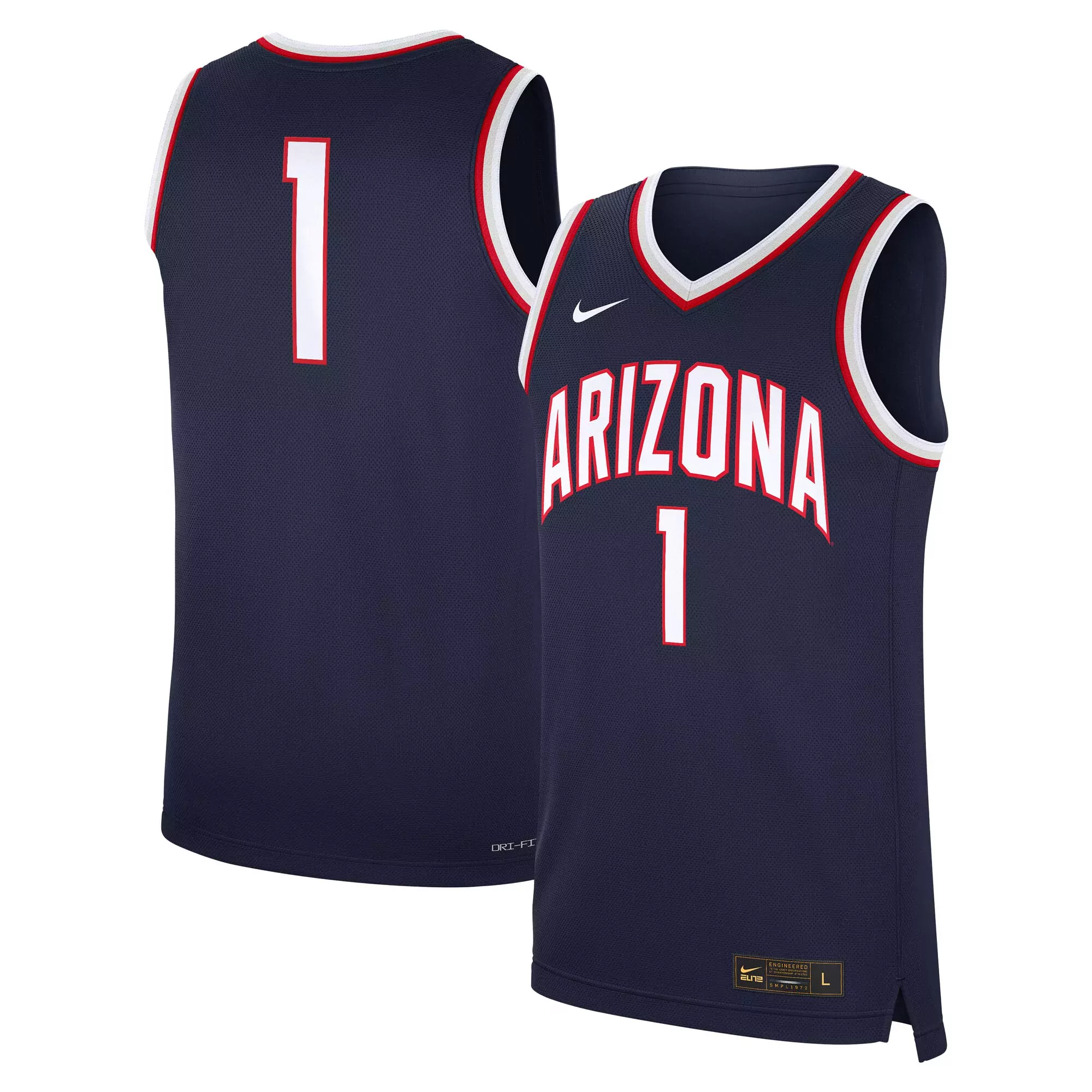 arizona wildcats 1 men s 2023 all stitched vapor jersey navy red custom edition