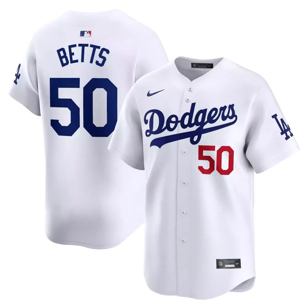 Betts 50 Los Angeles Dodgers 2023 Stitched Vapor Jersey | White Edition 2 | Limited Edition Fan Gear | For Men, Women & Youth