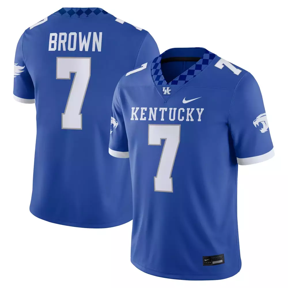 brown 7 kentucky wildcats 2023 men s all stitched vapor jersey blue nike quality edition