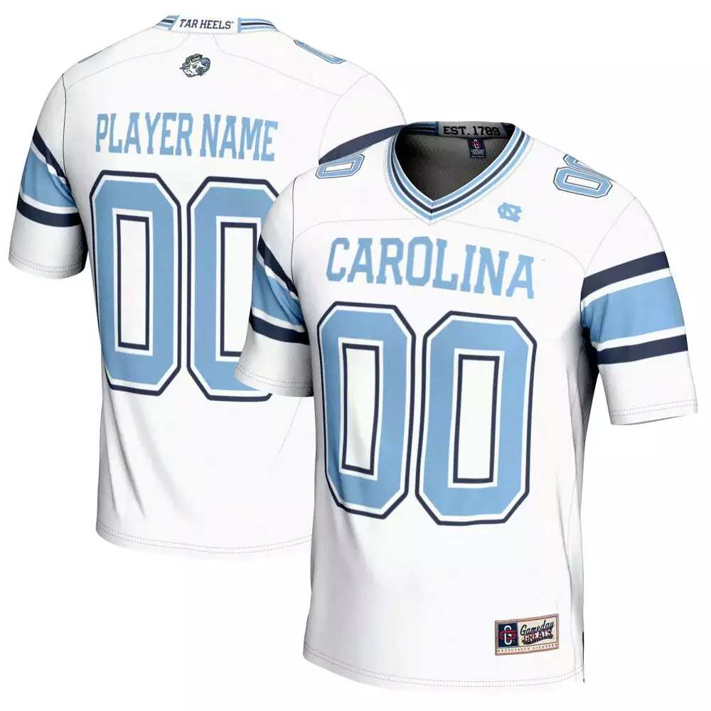 carolina tar heels 00 player name 2023 men s all stitched vapor jersey white light blue