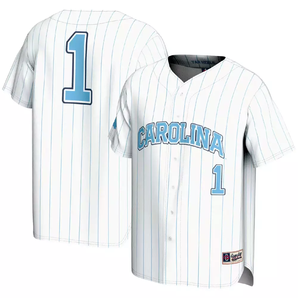 carolina tar heels 1 custom jersey 2023 men s all stitched vapor jersey white pinstripe edition
