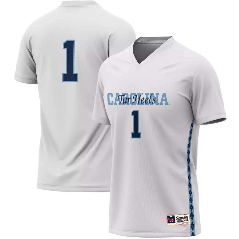 carolina tar heels 1 men s 2023 all stitched vapor jersey white gameday edition